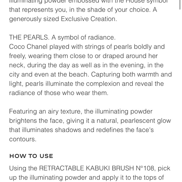 Les Symboles De Chanel Les Perles Oversized Illuminating Powder Pearly White LE - Picture 15 of 15